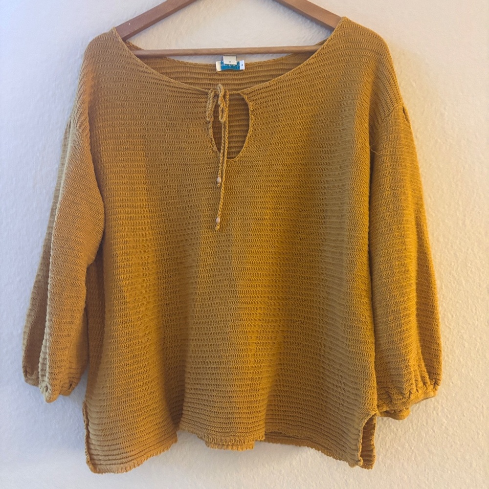 Sundance Sweater Loose Knit Tie Front Size XL